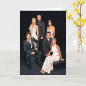 VRIENDS™| Groep in zwart-wit Formele Draag Kaart (Gele Bloem)