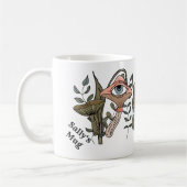 Vriend's paddenstoel schimmels foerageren retro bo koffiemok (Links)