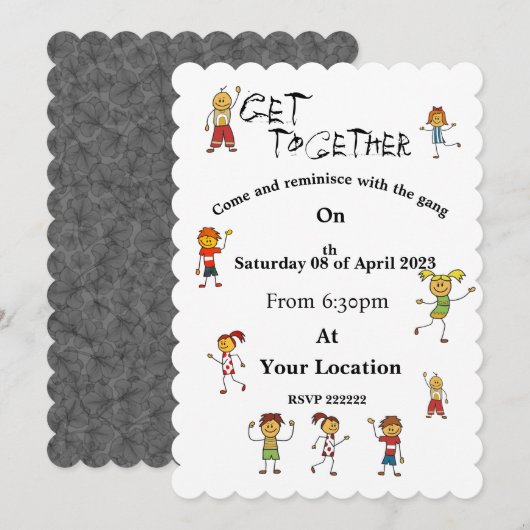 vriend's party Uitnodiging (Voorkant / Achterkant)