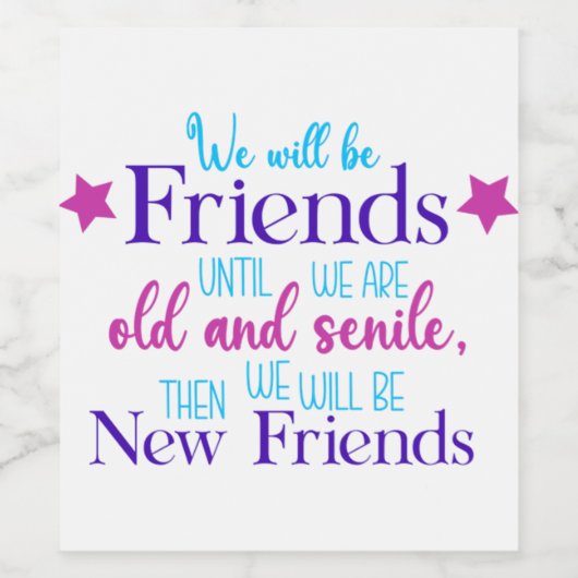 Vriendschap 1 wijn etiket (Enkel label)