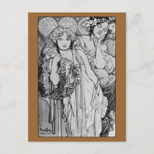 Vriendschap ~ Alphones Mucha ~ 1904 Briefkaart