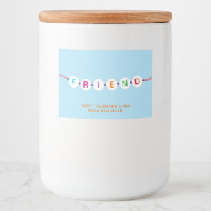 Vriendschap armband blauw Valentijnsdag Voedselcontainer Etiket