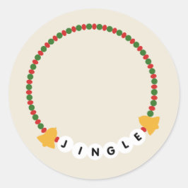 Vriendschap Armband Jingle Bells Kerstmis Ronde Sticker