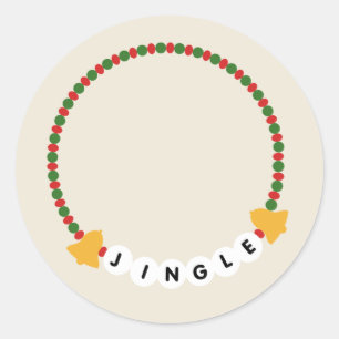Vriendschap Armband Jingle Bells Kerstmis Ronde Sticker