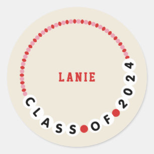 Vriendschap Armband Klasse van 2024 Afstuderen Ronde Sticker