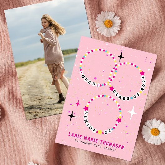 Vriendschap Armband Klasse van 2024 Afstuderen Roz Kaart