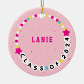 Vriendschap Armband Klasse van 2024 Afstuderen Roz Keramisch Ornament (Voorkant)