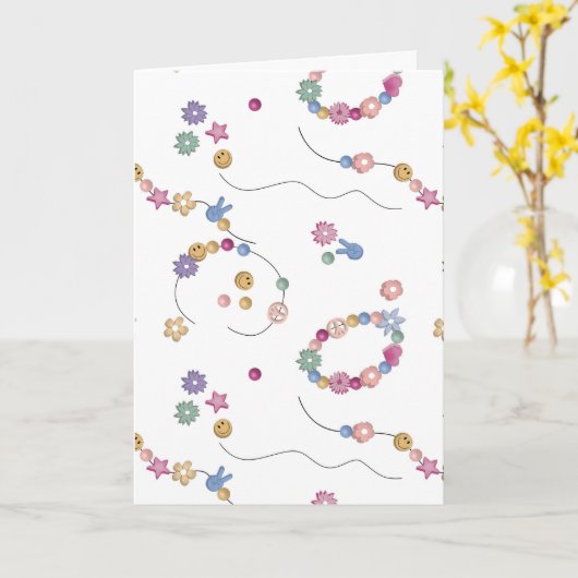 Vriendschap Armband Meisje Sieraden Patroon Kaart (Gele Bloem)