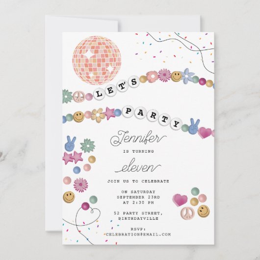 Vriendschap Armband Meisje Sieraden Verjaardagsfee Kaart (Voorkant)