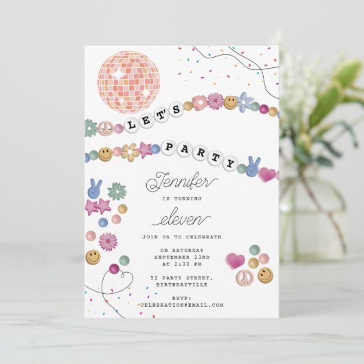 Vriendschap Armband Meisje Sieraden Verjaardagsfee Kaart (Staand voorkant)