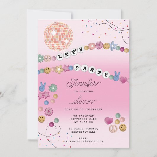 Vriendschap Armband Meisje Sieraden Verjaardagsfee Kaart (Voorkant)