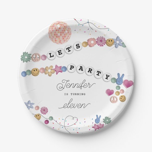 Vriendschap Armband Meisje Sieraden Verjaardagsfee Papieren Bordje (Voorkant)