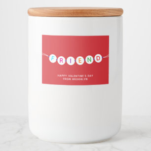 Vriendschap armband rode Valentijnsdag Voedselcontainer Etiket