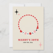 Vriendschap Armband Rood Roze Dank u Verjaardag Bedankkaart (Voorkant)