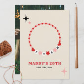 Vriendschap Armband Rood Roze Dank u Verjaardag Bedankkaart