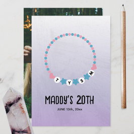 Vriendschap Armband TYSM Verjaardag Dank u Paarse Bedankkaart