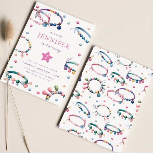 Vriendschap armband Verjaardag Party uitnodiging