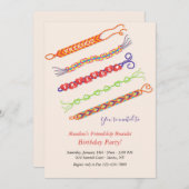 Vriendschap Armband Verjaardagsfeestuitnodigingen Kaart (Voorkant / Achterkant)