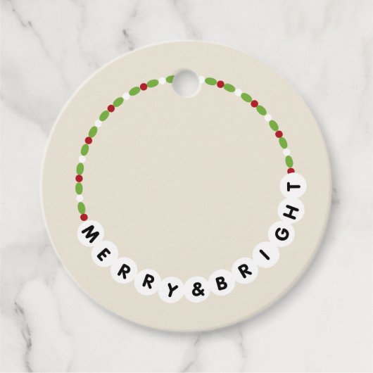 Vriendschap Armband Vrolijk en Helder Kerstmis Bedankjes Labels (Voorkant)