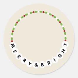 Vriendschap Armband Vrolijk en helder Kerstmis Ronde Sticker