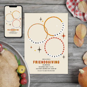 Vriendschap Armbanden Friendsgiving Thanksgiving Kaart