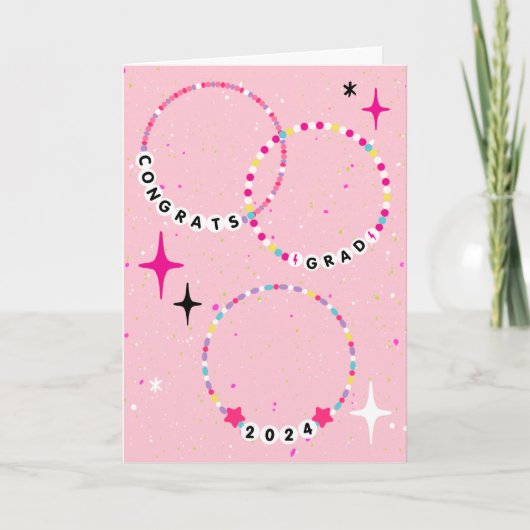Vriendschap Armbanden Klasse van 2024 Afstuderen Kaart (Voorkant)