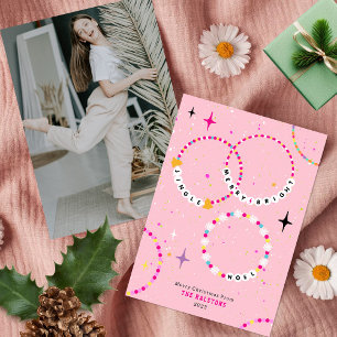 Vriendschap Armbanden Roze Kerstmis Foto Kaart