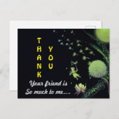 vriendschap bedankt kaart (Voorkant / Achterkant)