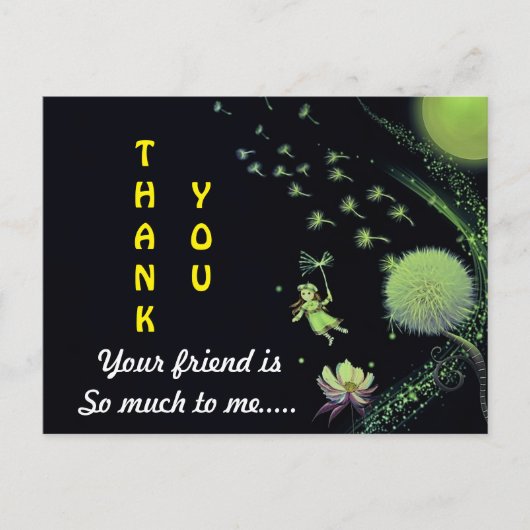 vriendschap bedankt kaart (Voorkant)