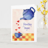 Vriendschap begint - Wenskaart Kaart (Gele Bloem)