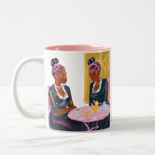 Vriendschap bij de Roze Tafel Mok (Links)