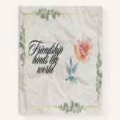 Vriendschap bindt de wereld notitieboek (Voorkant)