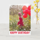 Vriendschap Birthday Kaart, Natuur Dame & ballonne Kaart (Gele Bloem)