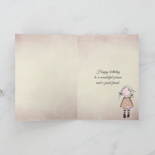 Vriendschap Birthday Rose Bouquet Kaart (Binnen)