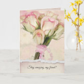 Vriendschap Birthday Rose Bouquet Kaart (Gele Bloem)