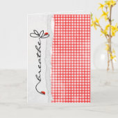 Vriendschap Bloem met Lady Bugs Kaart (Gele Bloem)