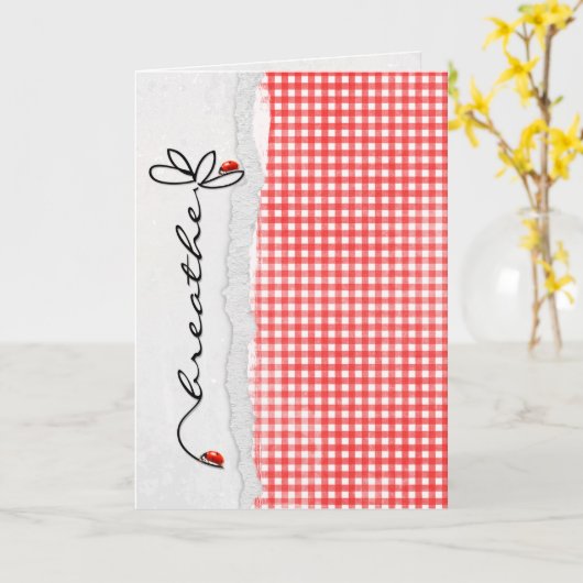 Vriendschap Bloem met Lady Bugs Kaart (Gele Bloem)