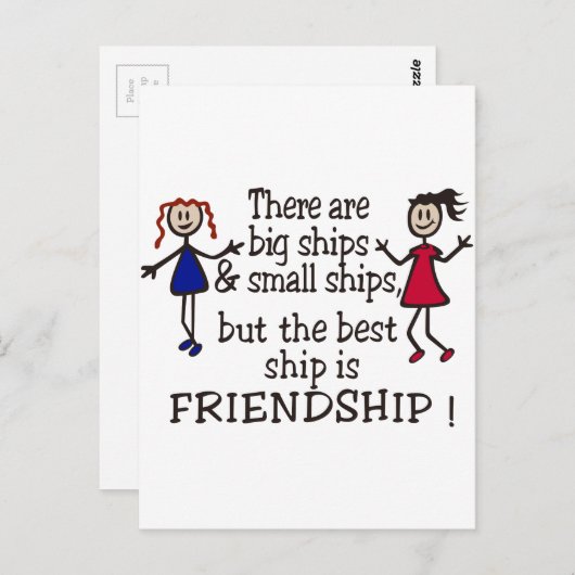 vriendschap briefkaart (Voorkant / Achterkant)
