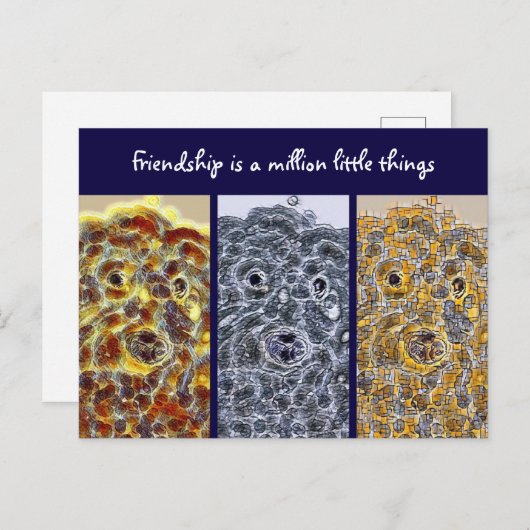 Vriendschap Briefkaart Honden Moderne Abstracte Ku (Voorkant / Achterkant)