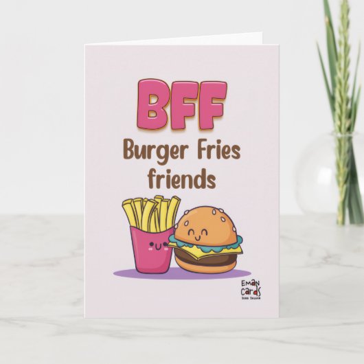 Vriendschap - Burger Frites Vrienden Kaart (Voorkant)
