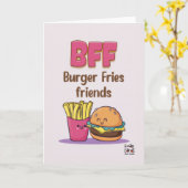 Vriendschap - Burger Frites Vrienden Kaart (Gele Bloem)
