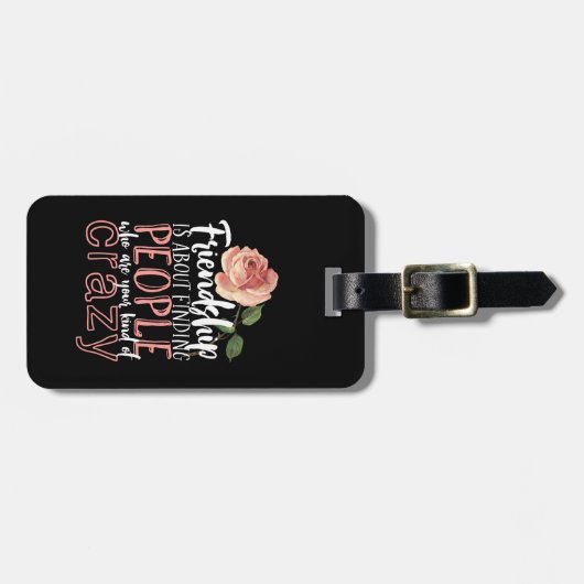 Vriendschap Citaat Cool Crazy Best Friends Bagagelabel (Voorkant horizontaal)