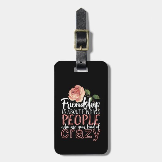 Vriendschap Citaat Cool Crazy Best Friends Bagagelabel (Voorkant verticaal)