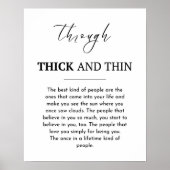 Vriendschap citaat, door dik en dun poster (Voorkant)