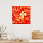 Vriendschap Citaat Tangerine Oranje bloesems Poster (Keuken)