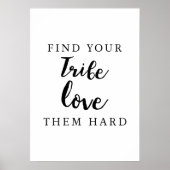 Vriendschap citaat Zoek je trieste liefde hard Poster (Voorkant)