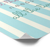 vriendschap citeert blauw beige strepen inspireren poster (Hoek)