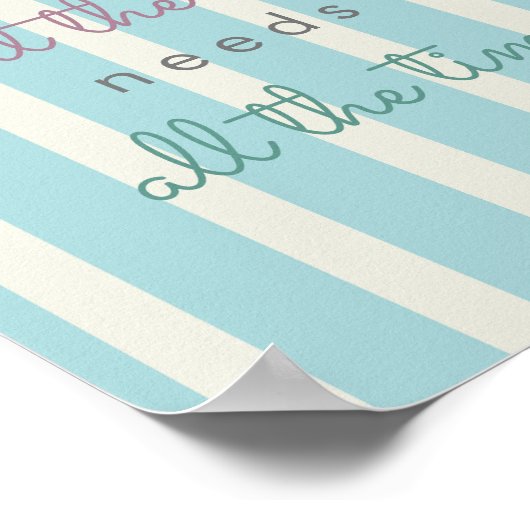 vriendschap citeert blauw beige strepen inspireren poster (Hoek)