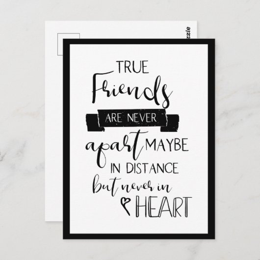 Vriendschap citeert True Friends. Briefkaart (Voorkant / Achterkant)