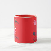 Vriendschap die nooit eindigt helder rood mok (Midden)